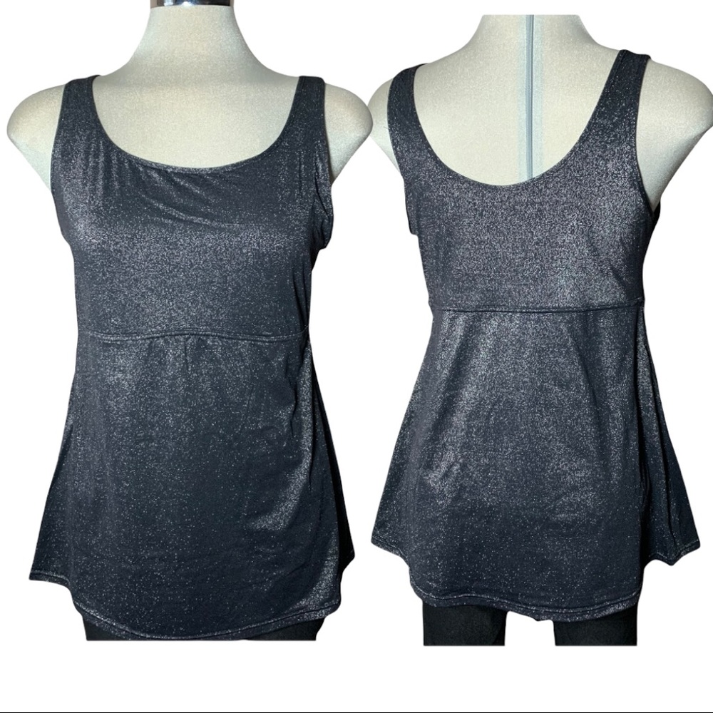 FLEXEES women’s Firm  Black and Silver Shine Control Shapewear  Comfort Size L